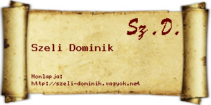 Szeli Dominik névjegykártya